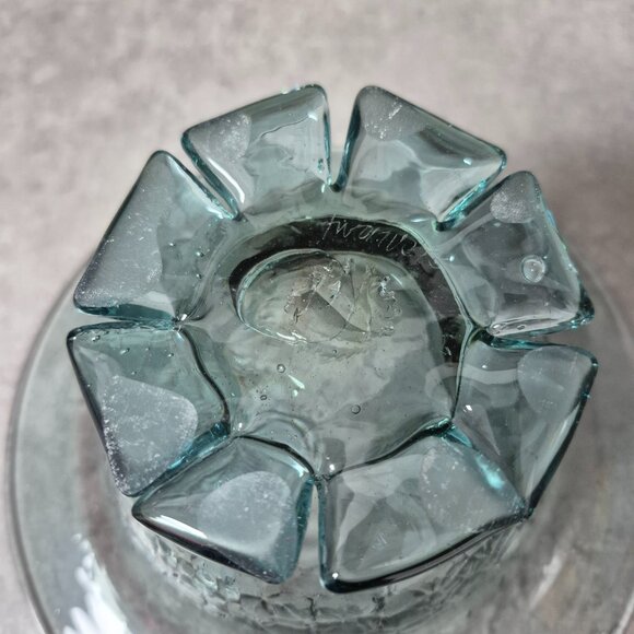 Two Rivers by Michael Robinson Indigenous Artist Art Glass Footed Bowl Vintage - Picture 5 of 6